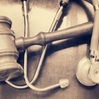 Gavel and a stethoscope 