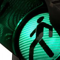 Green light for pedestrian crossing