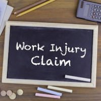 chalk board that says work injury claim