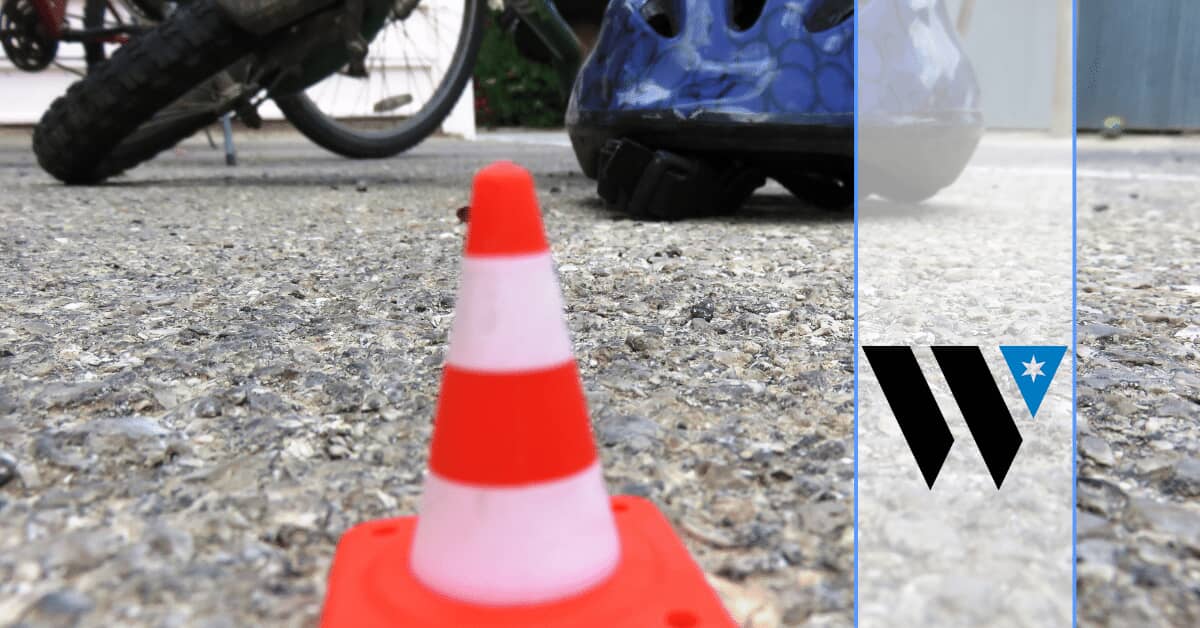 a red and white traffic cone