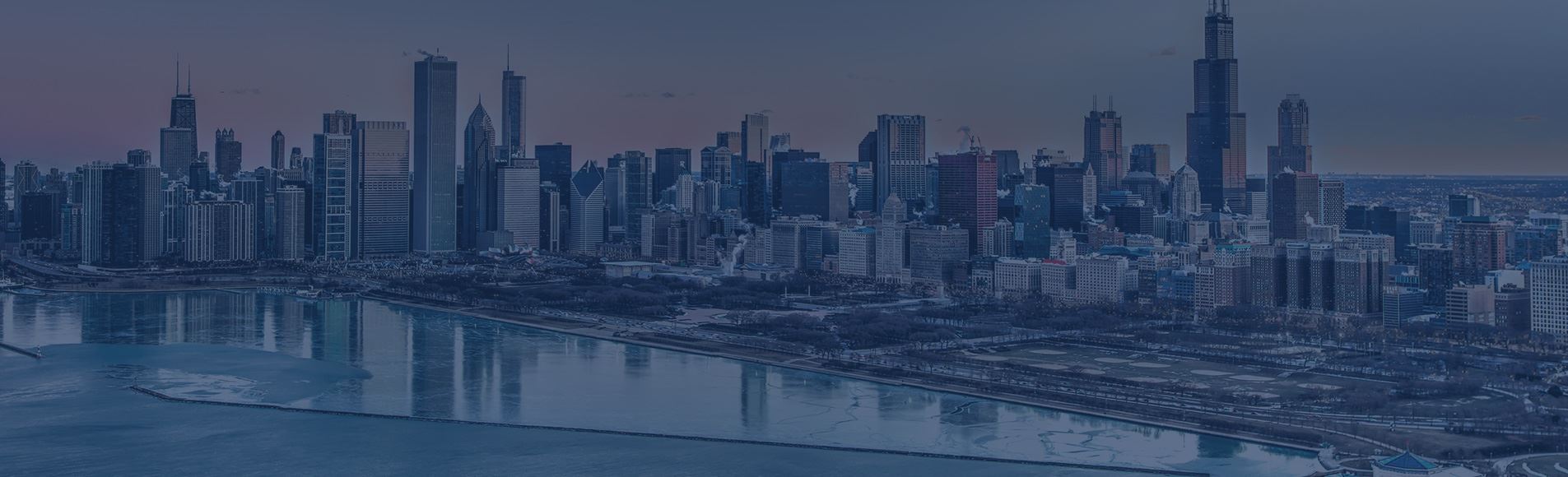 a city skyline at night