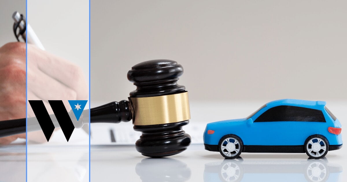 a toy car and a gavel