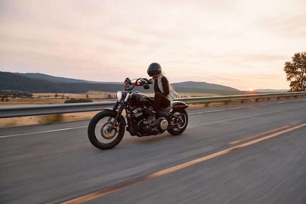 A motorcyclist riding down highway who may benefit from Chicago motorcycle accident attorney