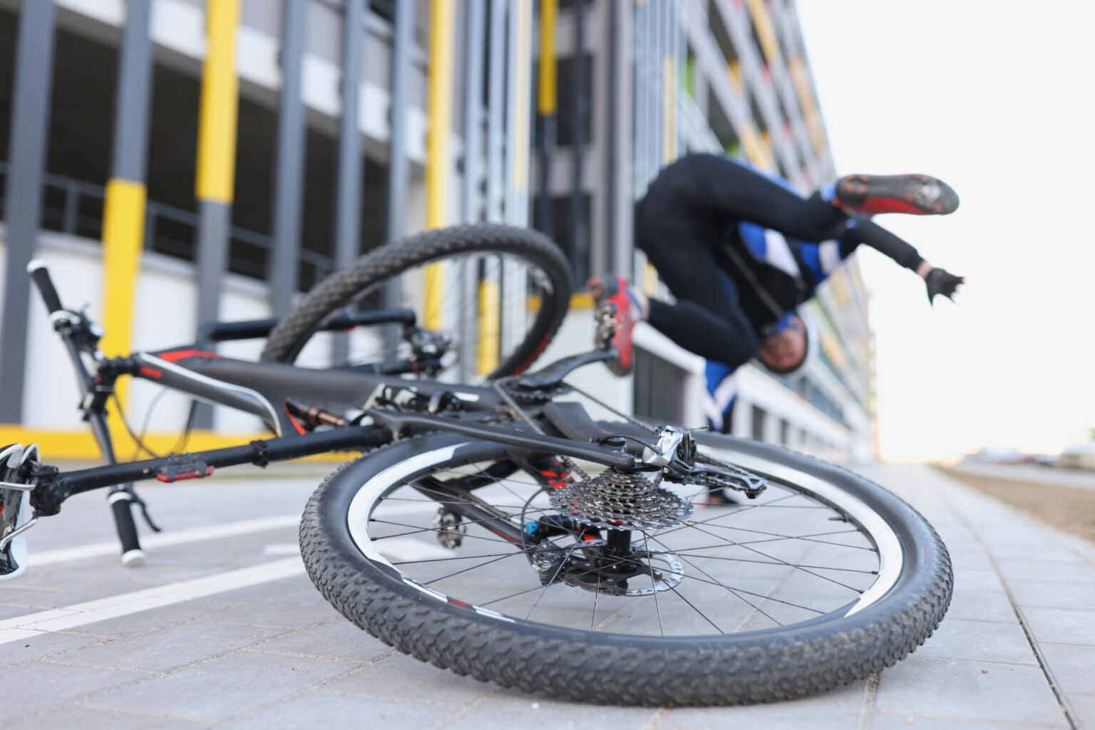 Biker got into serious accident with bike in city