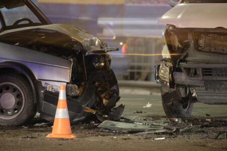 Collision between two cars