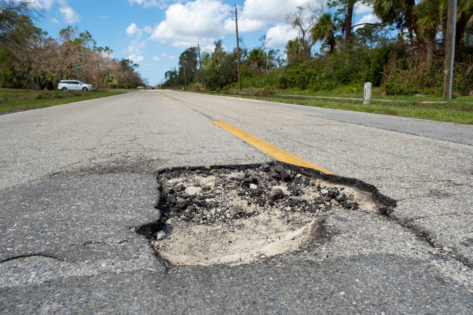 Road Hazard Causes a Car Accident