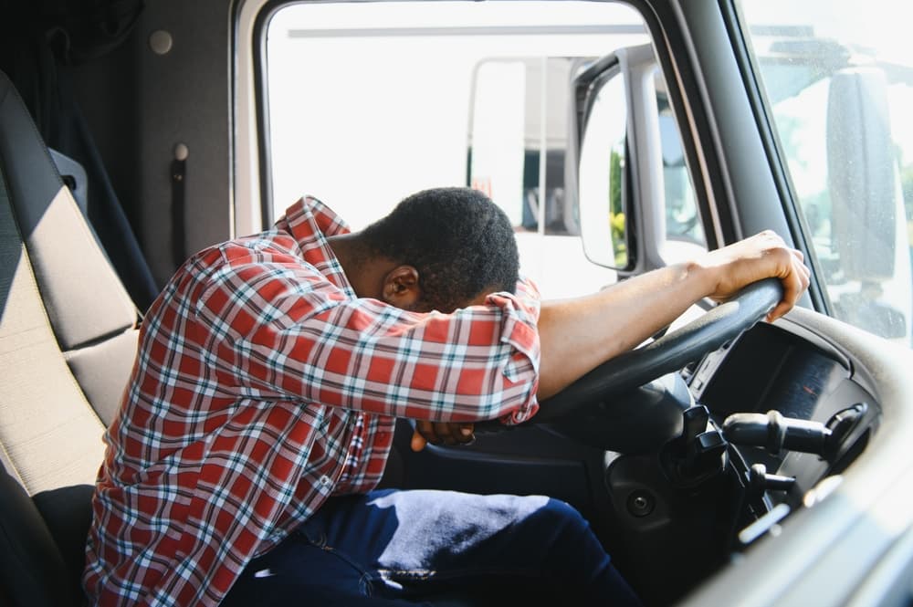 Truck Driver Sleeping - Concept of Truck Driver Fatigue